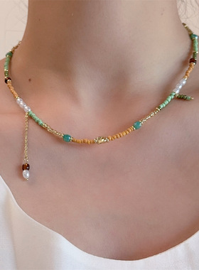 天然石珍珠彩色小米珠串珠细