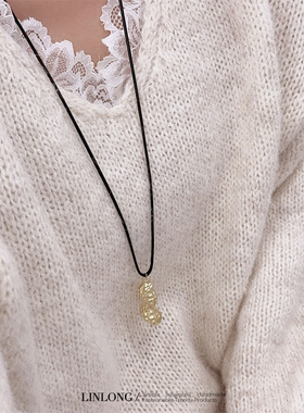 秋冬好事花生绑绳毛衣链