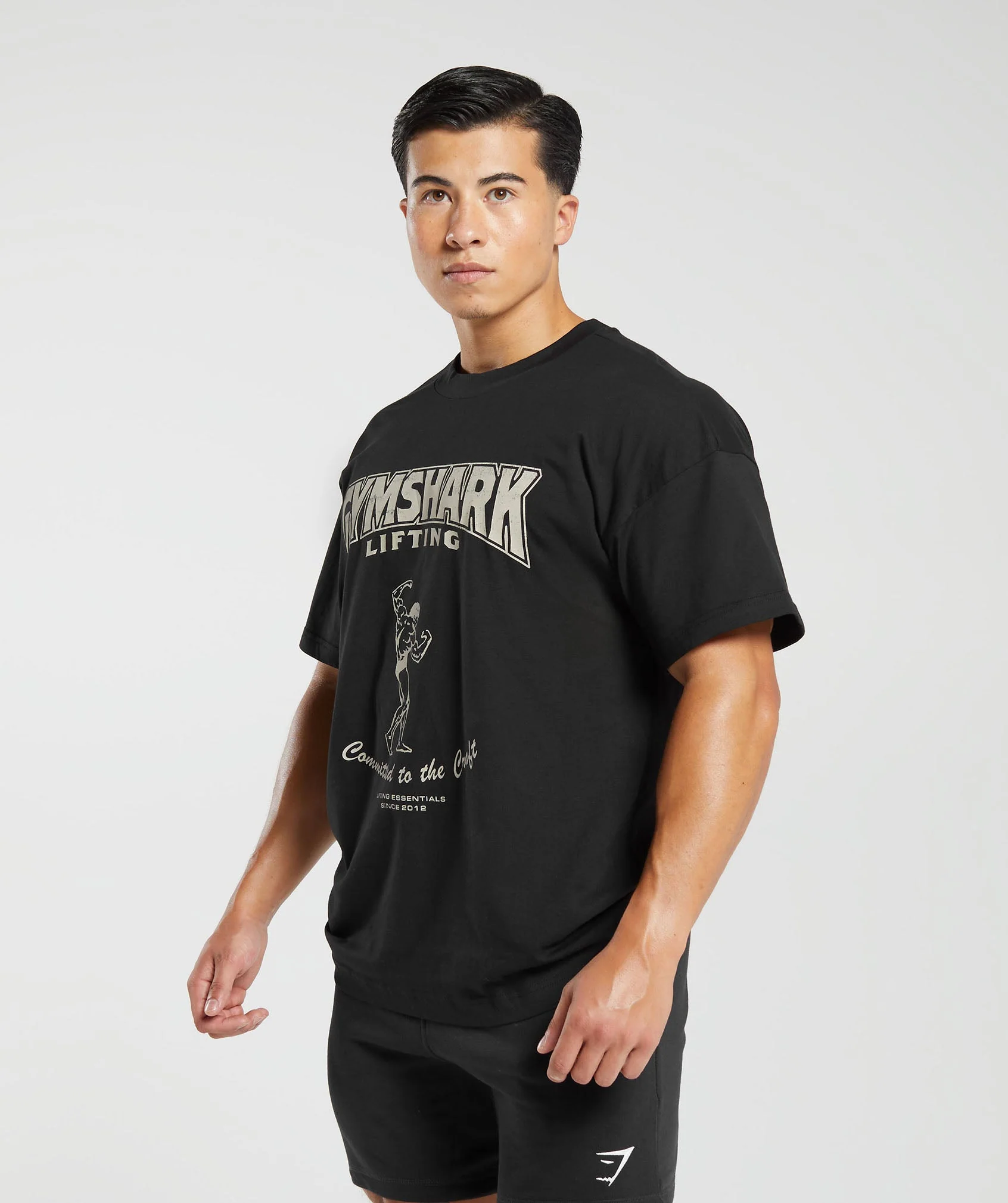 爆赞~GYMSHARK IRONWORKS 经典破裂1/4展宽松全棉水洗柔软短袖t恤 - 图3