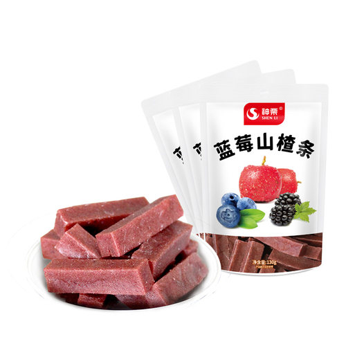 神栗承德原产地山楂制品混合口味酸甜适中休闲零食蓝莓山楂条130g - 图0