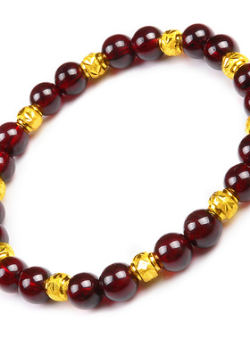 黄金转运珠玛瑙手链女