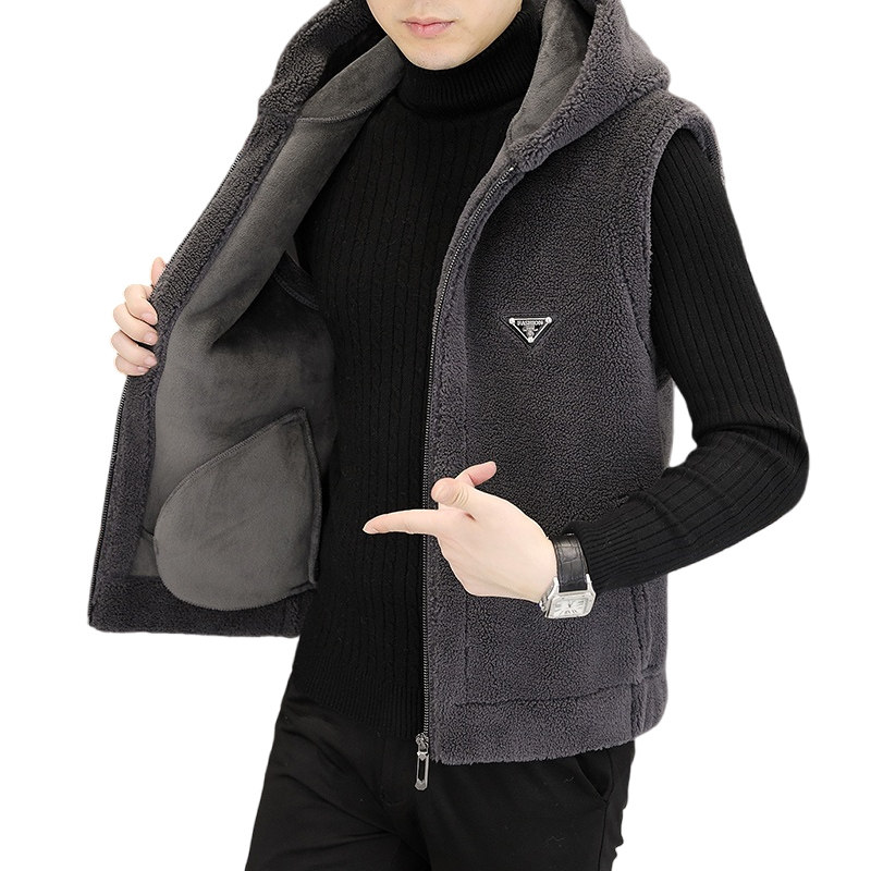 啄木鸟秋冬新款双面绒马甲男士毛呢外套皮毛一体加厚坎肩男装马甲,淘宝优惠券,粉丝福利购,淘宝优惠卷