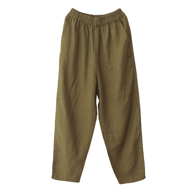 Natural waist small ear trousers harem pants