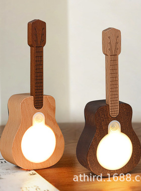 2025新品吉他感应灯室内家居充电壁灯rgb七彩氛围桌面摆件创意灯