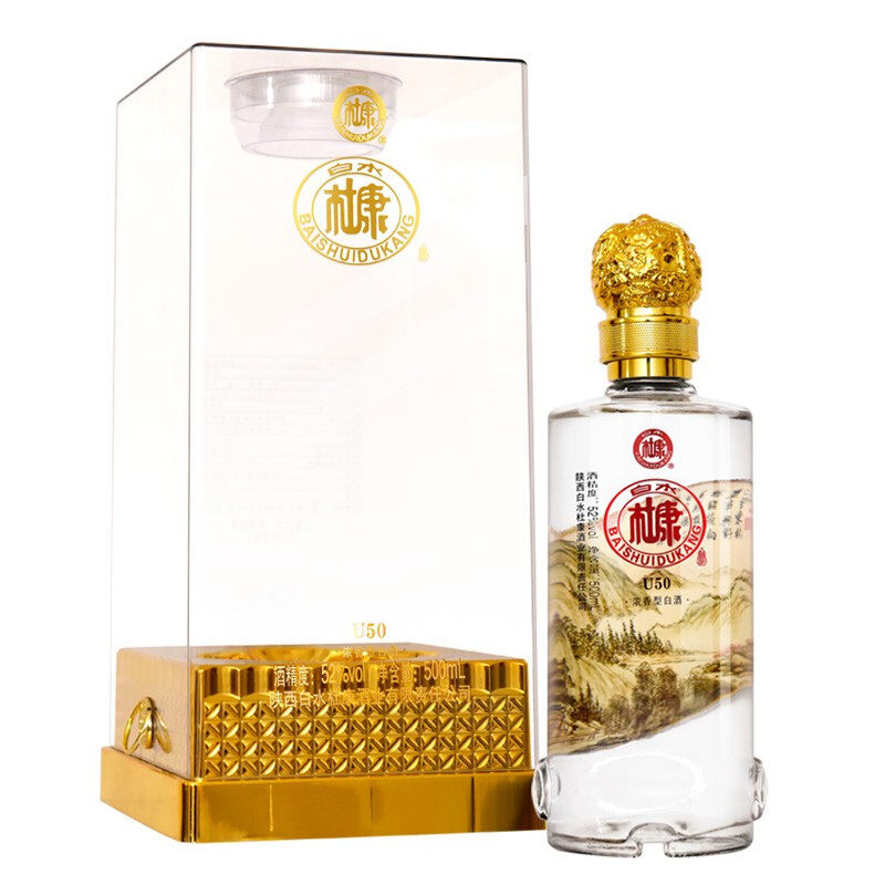 白水杜康U50山水情浓香型52度整箱500ml*6瓶装礼盒装送礼宴请白酒,淘宝优惠券,粉丝福利购,淘宝优惠卷