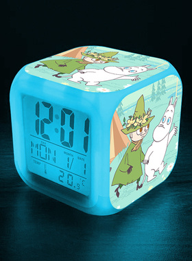 七彩夜灯多功能闹钟时钟日期温度