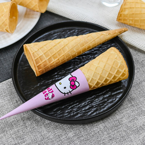 商用加厚16度摩天脆脆甜筒大脆筒冰淇淋蛋筒甜筒托长华夫脆皮蛋筒 - 图1