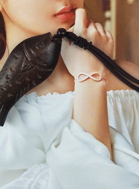 桃木项链吊坠女木鱼棉麻木质休闲