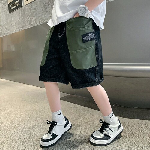 男童夏季工装牛仔短裤2026新款过膝裤子薄款夏装男童牛仔裤休闲潮 - 图2