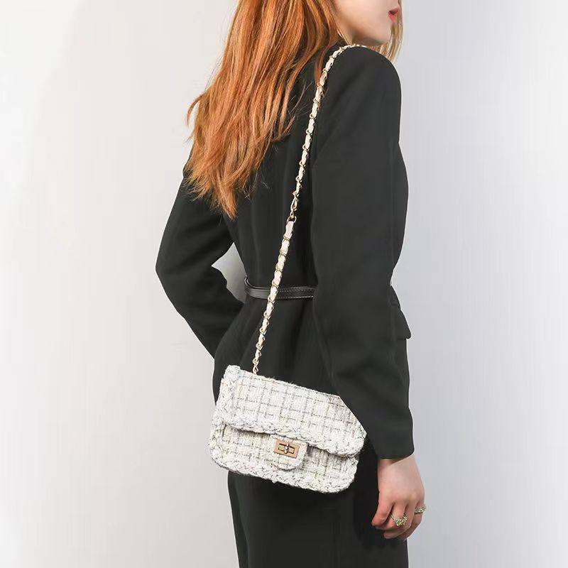 2022年秋冬新款女腋下包小香风呢子链条包高级感单肩斜挎包小方包,淘宝优惠券,粉丝福利购,淘宝优惠卷