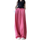 Raspberry Pink Ice Silk Wide Leg Pants Women's Summer Thin Style 2026 New Rose Pink Casual High Waist Pants Yamamoto