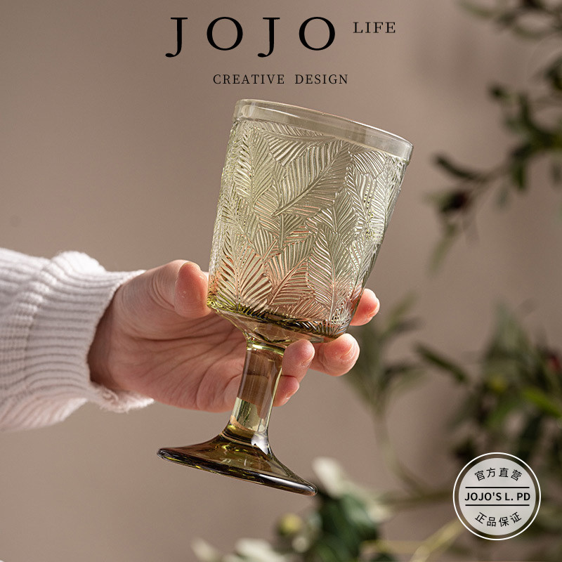 JOJO'S L. PD.town.高脚杯复古浮雕轻奢高档高颜值家用酒杯 |县镇,淘宝优惠券,粉丝福利购,淘宝优惠卷