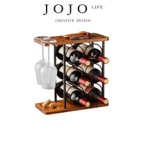 JOJOS L PD Richmond red wine shelf creative metal wood bottom red wine glass upside down shelf) The wise.