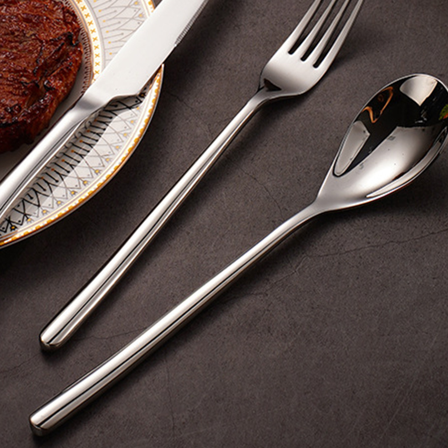 JOJO'S L. PD.maze.304不锈钢月光刀叉西餐具刀叉勺四件套| 迷埋,淘宝优惠券,粉丝福利购,淘宝优惠卷