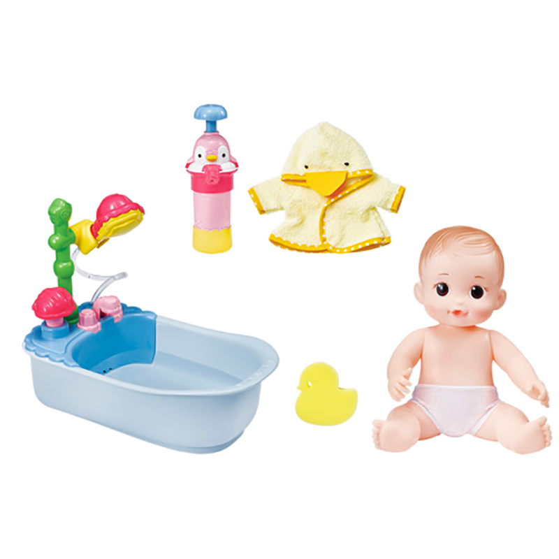 韩国小豆子洗澡泡泡浴玩具娃娃过家家浴缸玩具套装3-9岁生日礼物 - 图3
