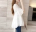 Phụ nữ mùa hè Tất cả phù hợp với áo sơ mi Ruffled Doll rỗng Fluffy Loose Trumpet Sleeve Voan ren T-shirt Phụ nữ hàng đầu - Áo sơ mi chiffon ren