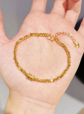 古法沙金爆闪碎银珠小蛮腰手链