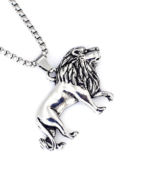 小男孩动物饰品狮子不锈钢项链跨境电商热卖钛钢饰品批发