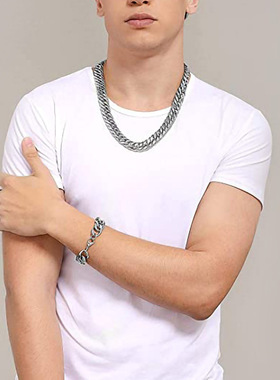 4/6/8/10/12/14mm不锈钢男士项链 嘻哈hiphop六面磨潮男钛钢手链