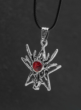 欧美经典龙头宝石吊坠 吸血鬼日记圣心十字架项链 潮男水晶项饰