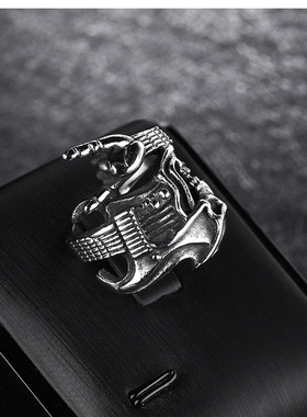 速卖通ebay货源外贸热销欧美朋克复古骷髅头戒指摇滚标志指环