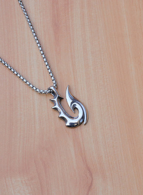 欧美时尚复古男士潮火焰船锚 钛钢潮人个性不锈钢项坠项男女吊坠
