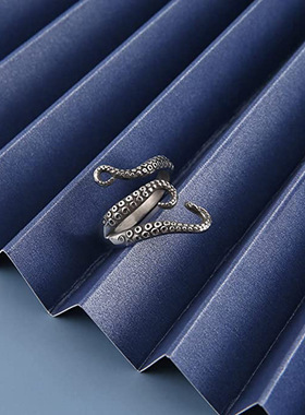 促销新款复古开口关节学生饰品可调节章鱼戒指男士霸气个性爆款