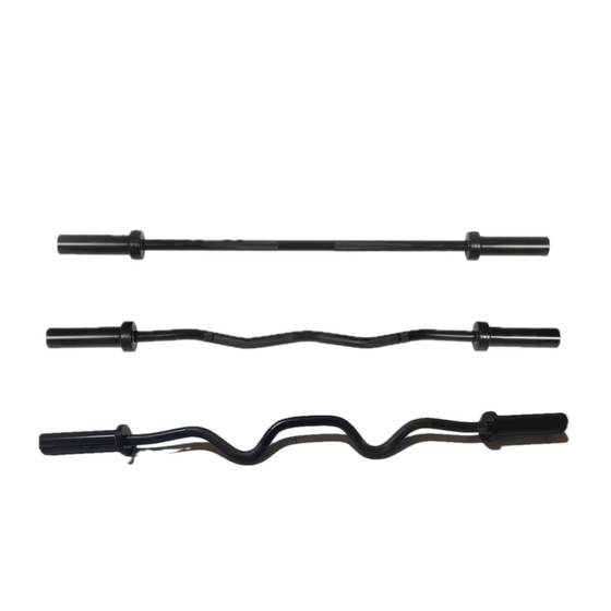 Household all-black barbell 1.5-meter curved straight bar