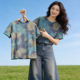 New Retro Tie Dye ເສື້ອຍືດແຂນສັ້ນຂອງແມ່ຍິງ Summer Loose
