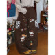 C2 homemade/American retro style ກາຕູນ embroidered jeans ສໍາລັບແມ່ຍິງ, ກາງເກງຂາກວ້າງວ່າງອະເນກປະສົງ