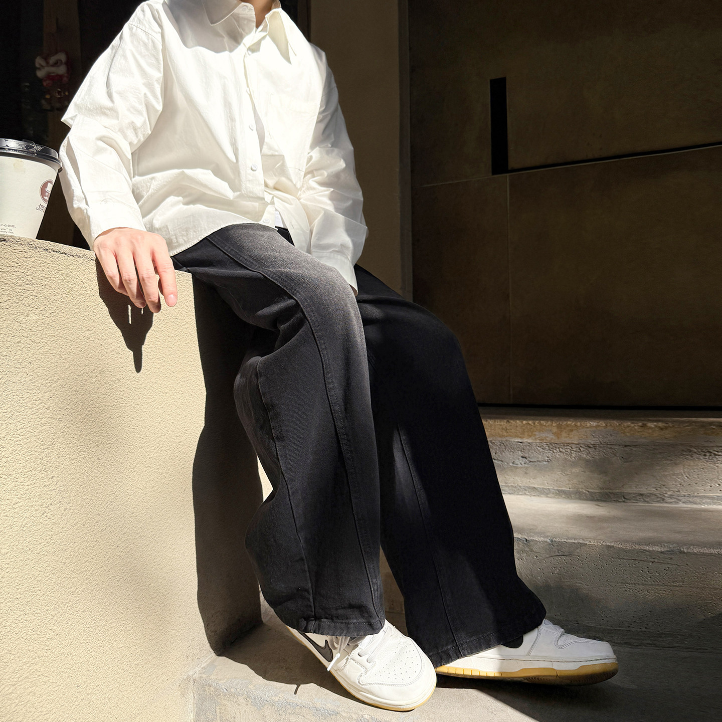 GOOZI MADE美式水洗牛仔裤男冬季直筒弯刀裤男生宽松阔腿休闲裤子,淘宝优惠券,粉丝福利购,淘宝优惠卷