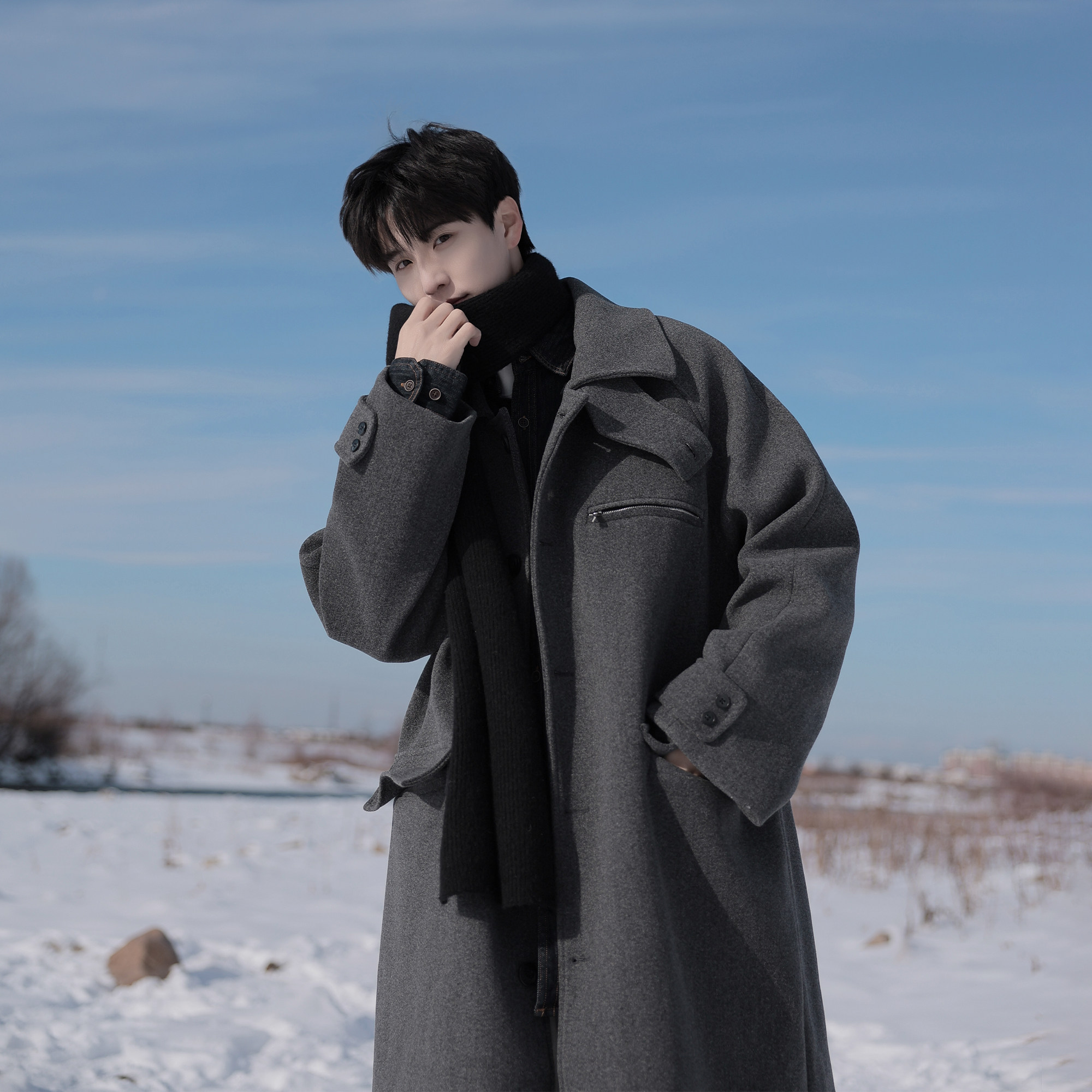 港仔文艺男中长款毛呢大衣男冬季长款男生克苏鲁文职呢子外套男款,淘宝优惠券,粉丝福利购,淘宝优惠卷