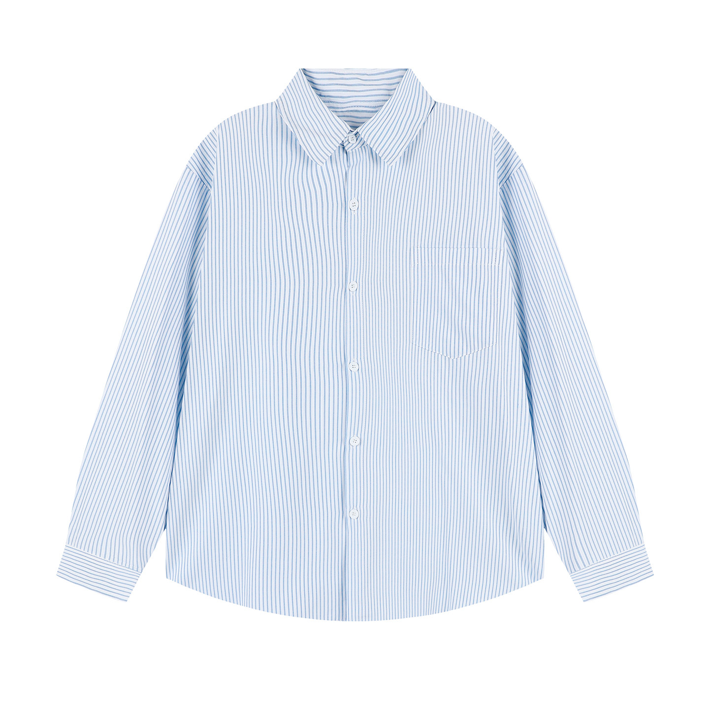 GOOZI MADE浅蓝色条纹衬衫男春季男生男款寸衫少年感长袖衬衣外套,淘宝优惠券,粉丝福利购,淘宝优惠卷