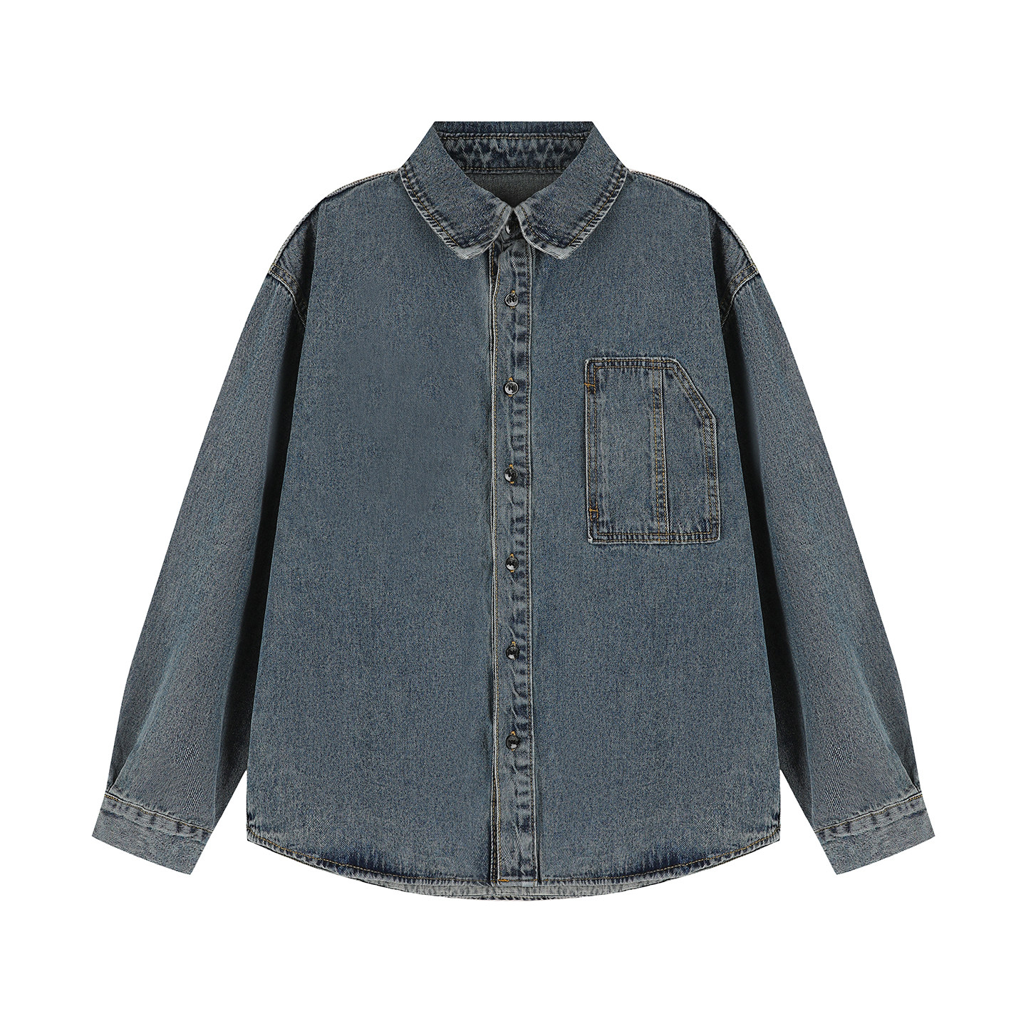 @港仔文艺男 美式工装牛仔衬衫男秋冬潮流男生休闲长袖衬衣外套,淘宝优惠券,粉丝福利购,淘宝优惠卷