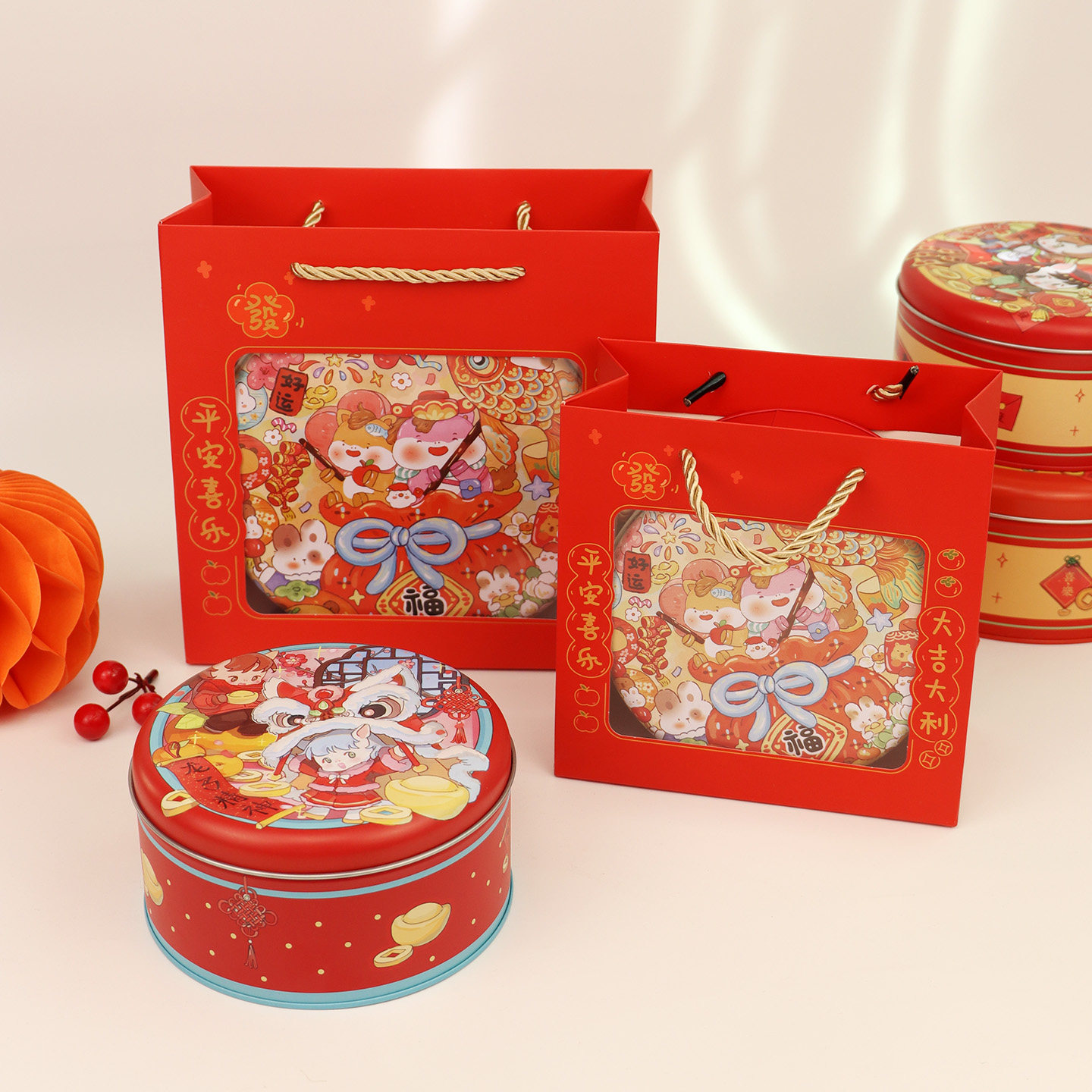 2026新年马年生肖圆罐曲奇饼干可可脆糖果礼品马口铁圆形包装铁盒,淘宝优惠券,粉丝福利购,淘宝优惠卷