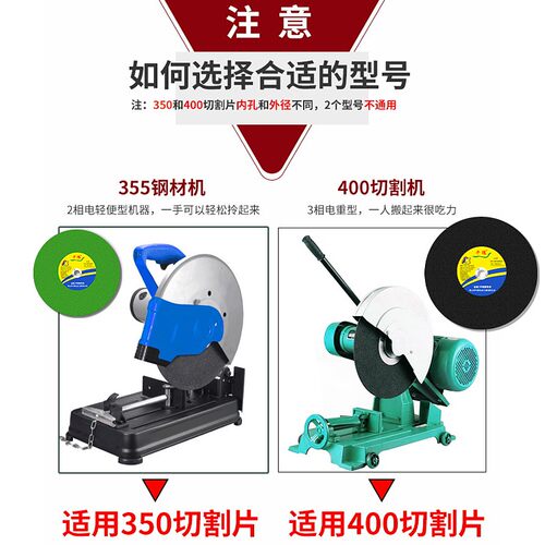 350切割片400mm锯片金属不锈钢铁切割机355型沙轮大切割片砂轮片 - 图3