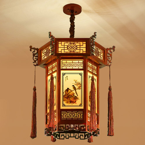 中式实木宫灯灯笼吊灯寺庙祠堂中国风仿古风建筑凉亭庭院门头户外 - 图0