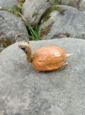 四川道具非遗纯手工棕编与核桃壳相结合编织小乌龟特色文创产品