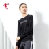 Áo len Jordan nữ 2019 mỏng phần mới mùa thu cổ tròn thể thao nữ dài tay lỏng lẻo chạy bộ thể dục - Thể thao lông cừu / jumper