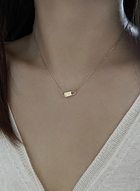 鱼说金锁18k金十字链女天然钻石