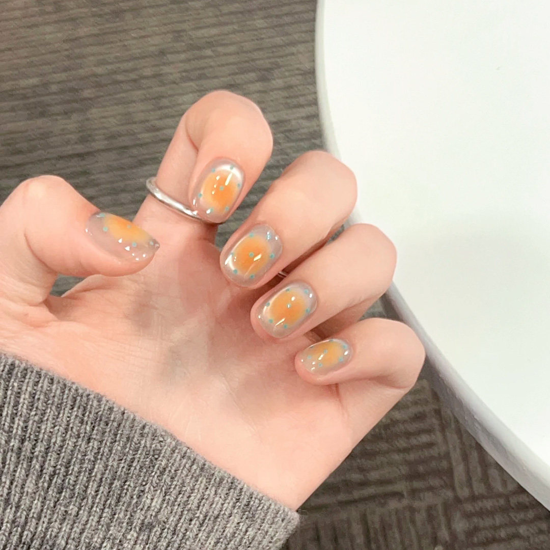 2025年新款AB款海盐芝士可露丽波点美甲显白穿戴甲手工高级感短款,淘宝优惠券,粉丝福利购,淘宝优惠卷