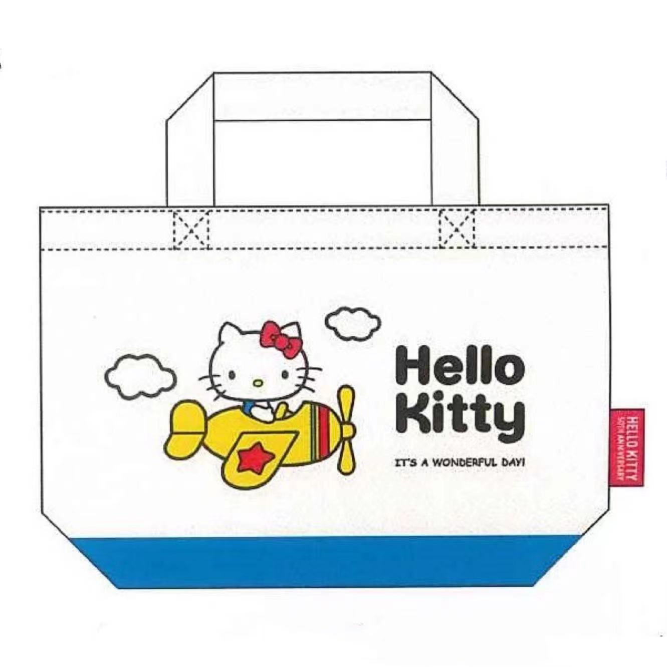 4月折扣日本三丽鸥 HelloKitty 50周年 卡通红色蓝色收纳包化妆包 - 图3