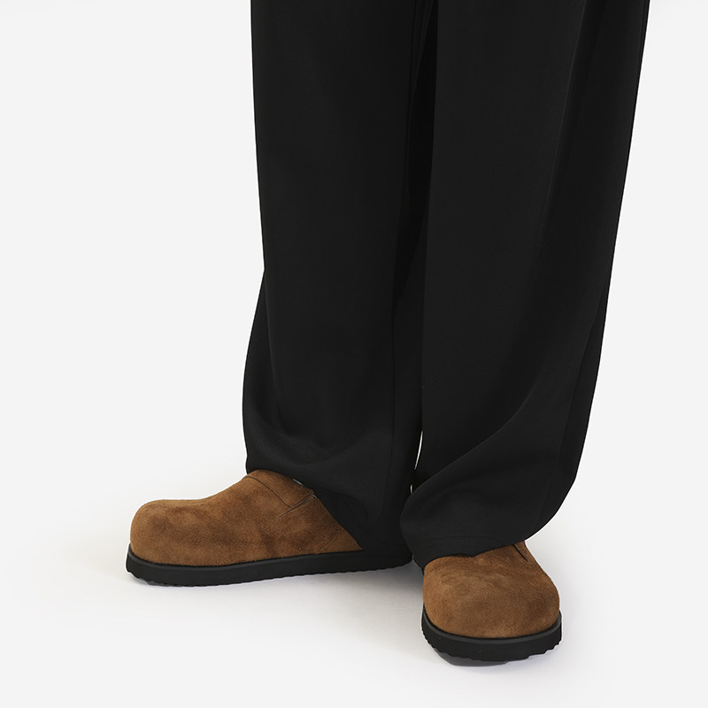 小众设计款欧美风反绒牛皮一脚蹬包头勃肯老钱风乐福穆勒懒人拖鞋,淘宝优惠券,粉丝福利购,淘宝优惠卷