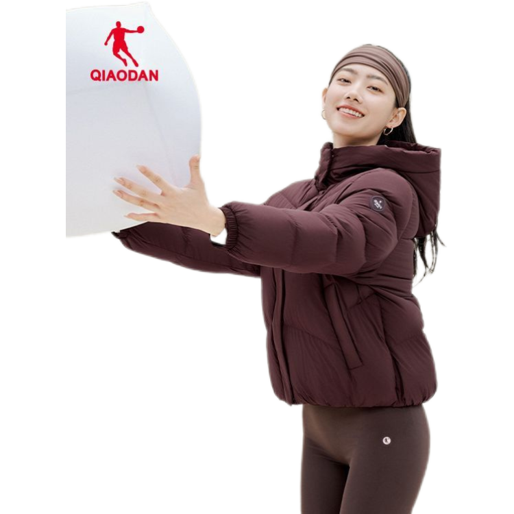 乔丹羽绒服女款2025冬季新款保暖加厚短款防泼水连帽运动鸭绒外套,淘宝优惠券,粉丝福利购,淘宝优惠卷