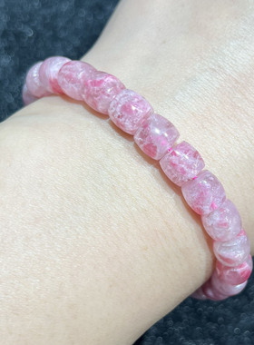 天然蔷薇石盘珠手串时尚小清新