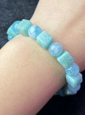 天然老矿天河石手串时尚小清新