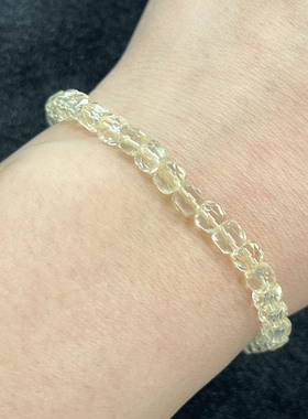 天然黄水晶方糖手串时尚小清新