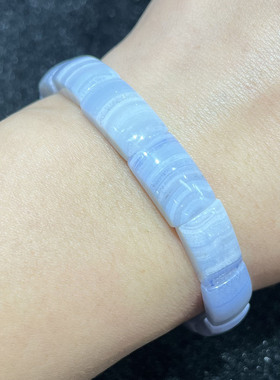 天然蓝纹玛瑙手串时尚小清新