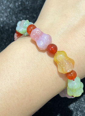 天然盐源玛瑙手串时尚小清新