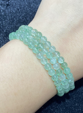 天然绿草莓三圈手串时尚小清新